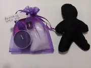 Banishing bad Luckl Stress Black Voodoo Doll Black Candle Simple Spell Kit