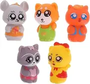 Cartoon Animal Finger Puppets 5pcs Set Novelty Toys for Boys and Girls Promote Hand-Eye Coordination Cognitive Skills