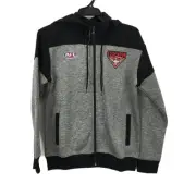 NEW AFL Essendon Bombers Premium Black/Grey Zip Thru Hoodie Ladies Size AU 12
