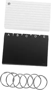 HOODANCOS 1 Set Lined Index Cards with Rings Blank Flashcards for Studying Note Taking and Organizing Lightweight and Portable Office Supplies for Students and Professionals