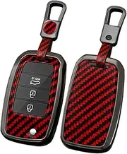 ontto Alloy Car Key fob Cover Fit for KIA Rio 3 K2 Ceed Cerato K3 K5 Sorento Sportage Soul K4 Picanto Optima Forte Stinger Flip Key case Keyring Smart Key Shell Holder Keychain Accessories Red A