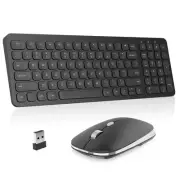Wireless Keyboard Mouse Combo, Compact Full Size Wireless Keyboard and Mouse ...