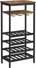 Wine Rack, Holds 20 Bottles, Wine Holder, Bottle Rack with Glass Holder, for Ce