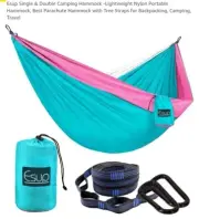 Esup Single Camping Hammock Lightweight Nylon Portable With Tree Straps Camping