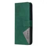 For Xiaomi Redmi Note 9S PU Leather Case Rhombus Holster Stripe Wallet Flip Cover Magnet Phone Bag