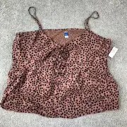 NWT Old Navy Tank Top Women's 2XL Sleeveless Leopard Print Adjustable Strap