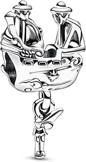 Disney Tinker Bell & Captain Hooks Pirate Ship Charm Sterling Silver Pandora Moments Collection 792521C00, one size, Sterling Silver, No Gemstone