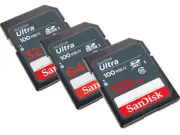 SanDisk Ultra 128GB 64GB 32GB 16GB SD SDHC SDXC Memory Card Lot Class10 100MB/s*