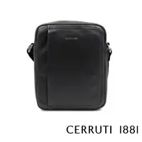 在飛比找momo購物網優惠-【Cerruti 1881】義大利頂級小牛皮肩背包斜背包(黑