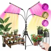 Upgraded 4-Head Grow Light with Tripod Stand Red+Blue, Sunlike, Full Spectrum