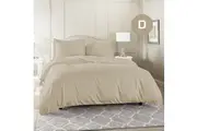 Double Size Linen Color 1000TC 100% Cotton Quilt Doona Duvet Cover Pillowcase Set