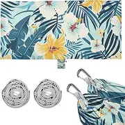 Tropical Floral Blue Yellow Camping Hammock with Hanging Ropree Hammock for Camping Travel Accessories
