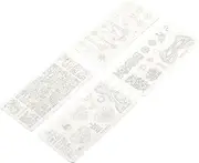 SHERCHPRY Nail Stamps Stencils Kit 4pcs Nail Art Steel Plate Mold for DIY Manicure Stamps