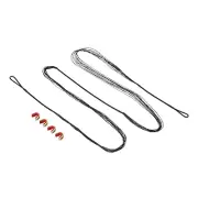 14 Strand Bow String Replacement with 4 Nock Point for AMO 62" Recurve Bow Black