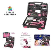 135 Piece Household Tool Kit Pink with Pivoting Dual-Angle 3.6 V Lithium-Ion ...