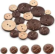 100Pcs Buttons Coconut Shell Brown Wooden Large Buttons for Cardigans Crafting Sewing 5 Sizes Mixed Buttons