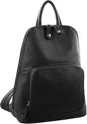 [Milleni] Ladies Leather Twin Zip Backpack in Black