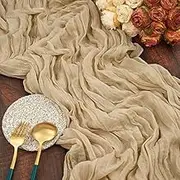 1 Pack Beige 10FT Table Runner Cheesecloth