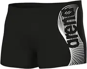 [arena] Men's Wake Swim Short Trunks, Black-White, 40