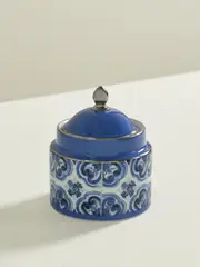 [Dolce & Gabbana] Dolce & Gabbana - Printed Porcelain Sugar Bowl - Blue - One size One size Blue