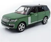 Die-cast Alloy 1:32 Scale for Land Rover Range SUV Car Models Sound Light Pull Back Diecast Simulated Mini Vehicle Collections Miniature Vehicle(Green)