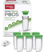 Playtex Baby Nurser Reusable Silicone PODS, Breastmilk Storage & Air-Free Feeding, 4 oz, 6 Count