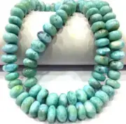 AAA Quality~Natural Larimar Rondelle Beads Strand Smooth Larimar Gemstone Beads.