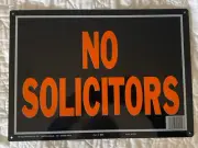 "N0 SOLICITORS" Sign by Hy-Ko #861 Aluminum Sign 10" x 14"