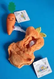 BUILD A BEAR Carrot SMALL FRY Orange Costume For Mini Buddies & Wristie