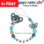 Personalised Dummy Clip with Name & Koala Soother Chain Shower Gift