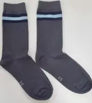 Boys Grey and Light Blue with Navy Stripe Sock