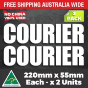 2 x COURIER Sticker Decal Premium Vinyl Car Truck Ute Delivery Van - 15 Colours