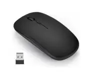 Wireless Mouse Ergonomic Comfortable Silent Design 800 to 1600DPI Plastic Material Black Office Mouse for Laptops