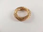 BOTTEGA VENETA Cord twisted gold plated Sterling silver ring 9.5 US / 21 IT NWT