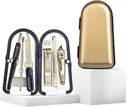 6 Pcs Manicure Set Gold Color Nail Clippers Set Professional Manicure Grooming Tools Stainless Steel Fingernails Care Kit