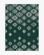 150' x 215' | Machine Washable Runner Rug | Kid & Pet Friendly | Indoor Rug | Jonathan Adler Bargello Spruce Green Rug | Ruggable