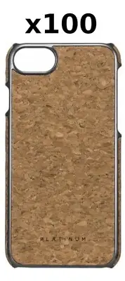 NEW Lot of 100 Platinum CORK Protective Phone Case for iPhone 8 7 6 6S SE