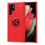For Samsung Galaxy S22 Ultra 5G Case, Ring Holder Shielding Cover, Red