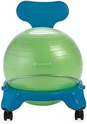 Gaiam Kids Balance Ball Chair - Classic Children's Stability Ball Chair, Alternative School Classroom Flexible Desk Seating for Active Students