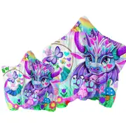 Colorful Kids Cross-Stitch-Like Lil Dragon Towel with Hood