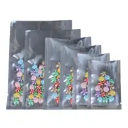 100 Silver Mylar Foil Clear Window Flat Open Fill Heat Sealable Sample Size Bags