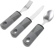 KOMBIUDA 1 Set Elderly Tableware Weighted Spoons Adaptive Large Handled for Disabled Foam Grab One Hand Utensils Cutlery Drainer for Disabled Hands Fork Grips Rubber