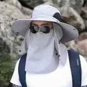 GGP Light Grey Outdoor Sun Protection Hat With Detachable Face And Neck Flap Upf 50+