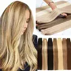 Weft Human Hair Extensions Sew In Weave Double Weft Mchine Weft Full Head 200g