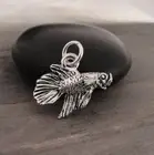 Silver Betta Charm - 3D Betta Fish Charm - Fighting Fish Charm - Betta Fish Gift