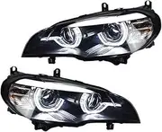 Compatible For BMW X5 E70 30i 35i 40i 2007-2013 Car Front Lamps Assembly Upgrade DRL Flashing Signal Light Projector Lens Accessories