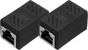 uxcell 2 Pack RJ45 Ethernet Coupler, Female to Female Cat6 Coupler Ethernet Extension Adapter Network Connector for Cat8/Cat7/Cat6/Cat5e/Cat5,Black
