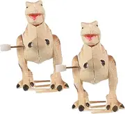 GETAJGHSD 2pcs Wind Up Dinosaur for Interactive Little Dinosaur Fun Playtime Present for Boys and Engaging Clockwork Mechanism Smooth Surface Design