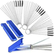 Topbuti Carburetor Carbon Dirt Jet Remove Cleaner 39 Cleaning Wires Set + 30 Cleaning Needles + 15 Nylon Cleanning Brushes Tool Kit for Motorcycle ATV Moped Welder Carb