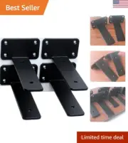 4 Pack - 5" Black L Shelf Bracket - Heavy-Duty - Multi-Purpose - Screws Included